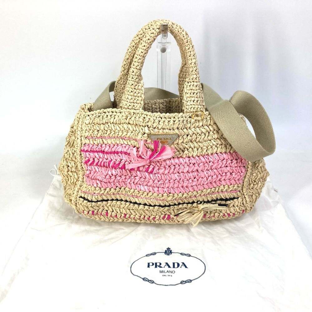 PRADA Cream Raffia Shoulder Bag - Picture 10 of 10